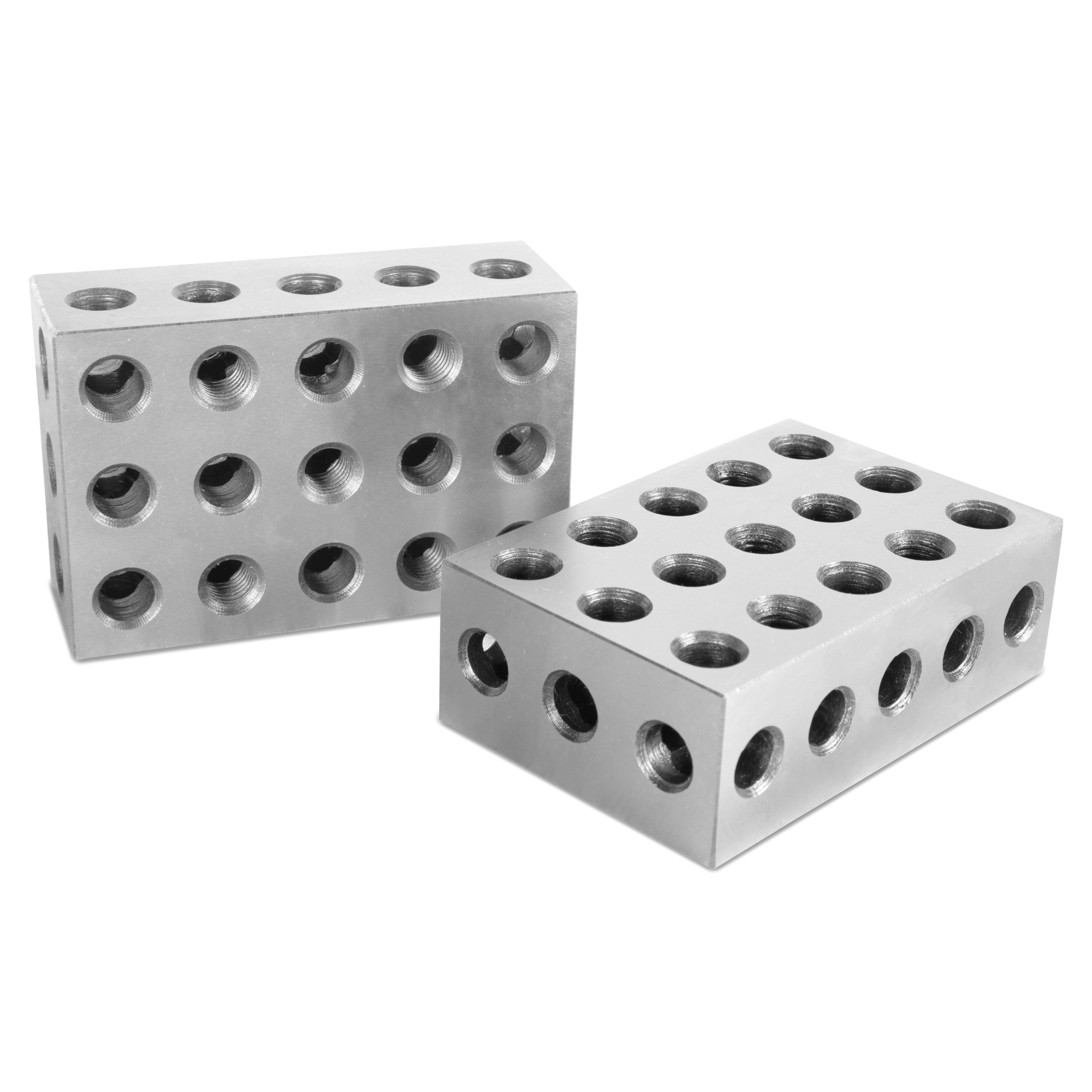 WEN Hardened-Steel Precision 2-4-6 Blocks — 2in. x 4in. x 6in., 5 Tapped Holes, 2 Pack, Model# 10446